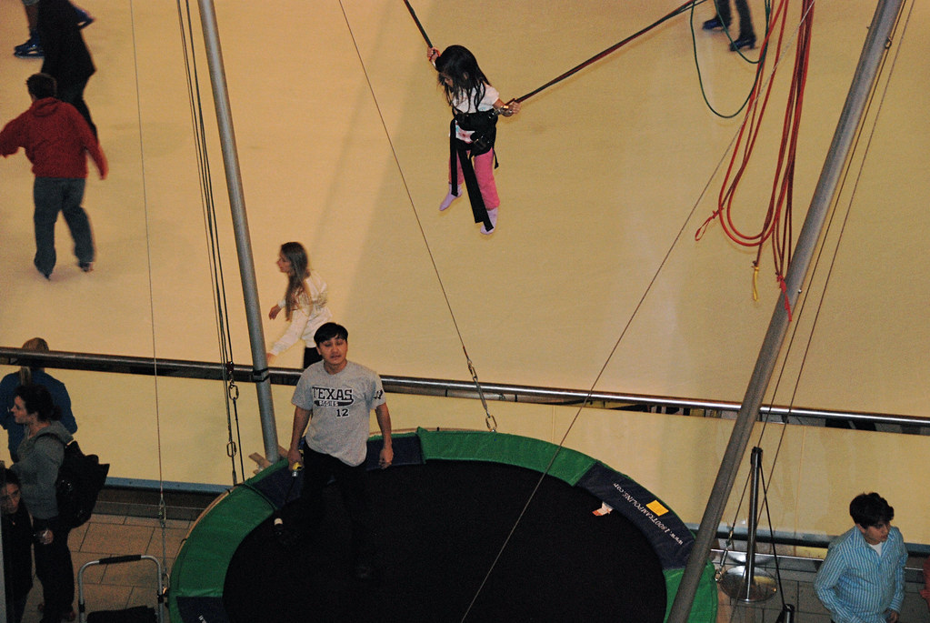 bungee jumping with trampoline