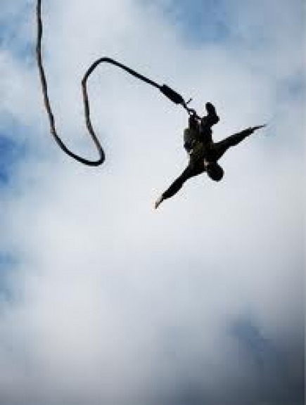 bungee jumping with trampoline