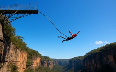 Sky-high thrills: australia bungee jumping over pristine coastlines