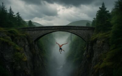 Adrenaline unleashed: bungee jumping in scotland over dramatic cliffs and misty lochs.