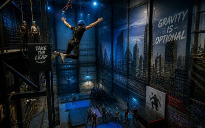 Bungee jumping indoor, a safe thrill for all.