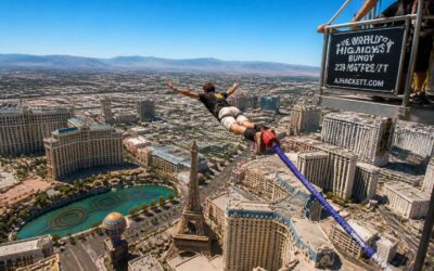 Experience the thrill of bungee jumping Las Vegas at the Strat Tower.